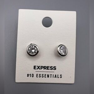5/$25 Express Silver and Clear Stone classic everyday  Earrings